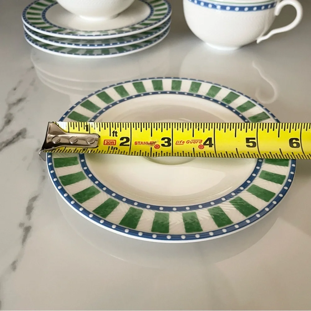 SET of 4 Party-Look Cups & Saucers by Villeroy & Boch